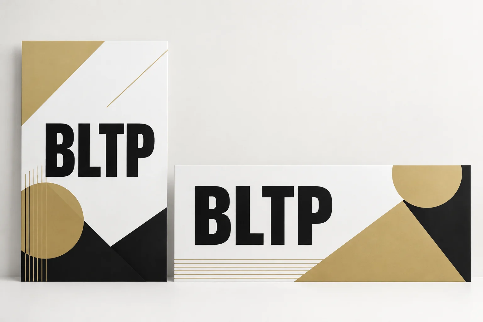 BLTPの表記で統一したポスターと横長バナーの広告制作イメージ